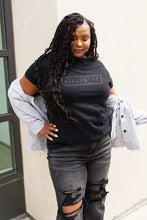 Simply Love full size KILLIN’IT killinit short sleeve black t-shirt with ripped dark wash jeans