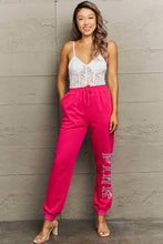 Simply Love Full Size PINK Graphic Sweatpants Woman Sweatpants