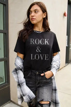 Simply Love Full Size ROCK ＆ LOVE Short Sleeve T-Shirt Woman T Shirts