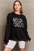 Simply Love Full Size WILD SOUL Graphic Sweatshirt Black Woman Sweatshirts
