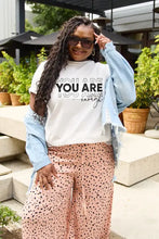 Simply Love short sleeve off-white t-shirt with You Are Enough print