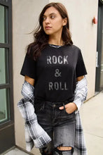 Black Rock and Roll graphic on Simply Love full size short sleeve t-shirt