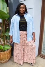 Simply Love light blue denim shirt with rolled-up sleeve length
