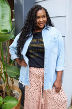 Simply Love distressed light wash denim jacket with sleeve length details