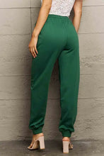 Simply Love womens dark green jogger sweatpants with elastic waist