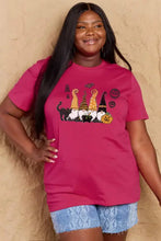 Simply Love plus size Halloween theme short sleeve t-shirt in dusty rose with gnome design