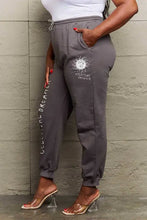 Simply Love Size Celestial Dreamer womens charcoal gray sweatpants with sun graphic