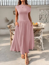 Abito monospalla con tasche Rosa polvere Abito da donna