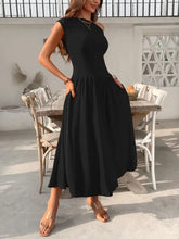 Single Shoulder Dress with Pockets Woman Dress