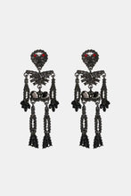 Skeleton shape glass stone dangle earrings in zinc alloy jewelry