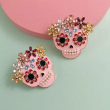 Skull Rhinestone Alloy Earrings Earrings