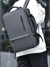 Sleek dark grey adjustable straps backpack bag with USB port