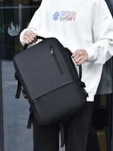 Sleek black adjustable straps backpack bag with USB port