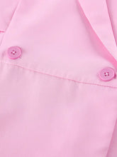 Pink button-up sleeveless blazer from pink set with matching buttons