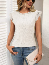 Sleeveless Eyelet Embroidered Blouse