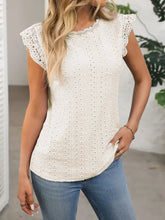 Sleeveless Eyelet Embroidered Blouse Woman T Shirts