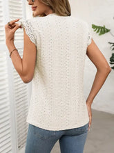 Sleeveless Eyelet Embroidered Blouse Woman T Shirts