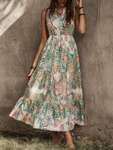 Sleeveless Floral Paisley Maxi Dress Cream