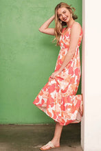 Sleeveless Floral Print V Neck Midi Dress for Summer