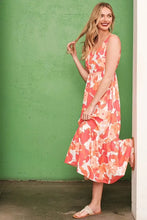 Sleeveless Floral Print V Neck Midi Dress for Summer