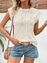 Sleeveless Knit Top with Diamond Pattern for Women