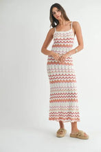 Sleeveless Pointelle Chevron Knit Maxi Dress for Women Woman Sweater Dresses
