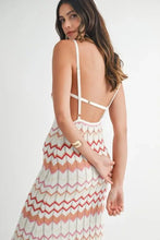 Sleeveless Pointelle Chevron Knit Maxi Dress for Women Woman Sweater Dresses