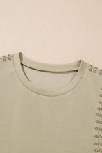 Sleeveless Tan Top with Pearl Studded Shoulder Detail