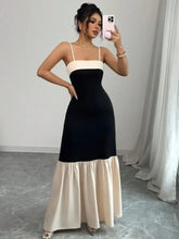 Black and Cream Sleeveless Tiered Maxi Dress Maxi Dresses