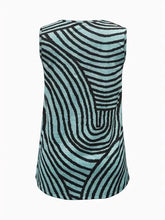 Sleeveless Zebra Print Button-Up Tank Top Tanks & Camis
