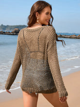Slightly Stretchy Open-Knit Sweater Swimwear Cover-Up for Women