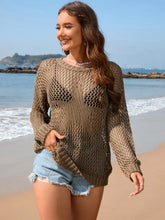 Slightly Stretchy Open-Knit Sweater Swimwear Cover-Up for Women
