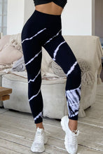 Slim Fit Black and White Tie Dye Leggings for Women Black