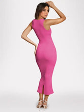 Slit Back Sleeveless Maxi Tank Dress Woman Maxi Dress