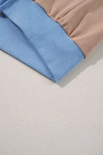 Slit Color Block Round Neck Long Sleeve Sweatshirt Woman Sweatshirts