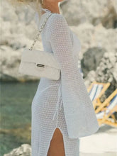 Slit Plunge Flare Sleeve Cover-Up Dress Swimwear Cover-Ups