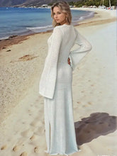 Slit Plunge Flare Sleeve Cover-Up Dress Swimwear Cover-Ups
