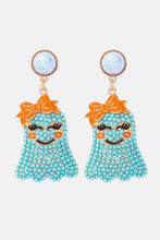 Smiling Ghost Shape Synthetic Pearl Earrings Light Blue One Size Earrings