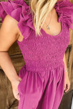Smocked and Ruffled Dresses and Jumpsuit in Pink Purple and Magenta