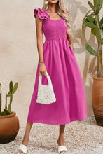 Smocked and Ruffled Dresses and Jumpsuit in Pink Purple and Magenta