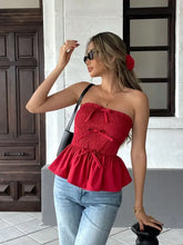 Smocked Bow Tube Top Tanks & Camis