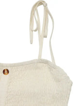 Smocked Button Front Tie Shoulder Dress Woman Maxi Dress