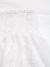 White ruffled mini skirt with smocked waistband from Smocked Crop Top & Ruffle Mini Skirt Set