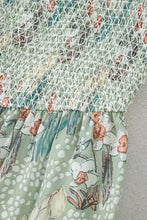 Smocked Printed Tie Shoulder Mini Cami Dress Woman Casual Dress