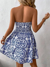 Smocked Printed Tube Mini Dress Casual Dresses