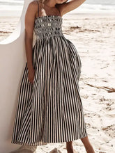 Smocked Striped Square Neck Cami Dress Woman Maxi Dress