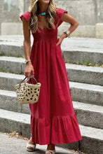 Smocked Tiered Cap Sleeve Maxi Dress Scarlet Woman Maxi Dress