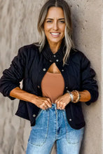 Snap Down Baseball Collar Jacket Woman Outerwear