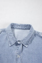 Snap Down Cap Sleeve Denim Top Woman Denim Tops