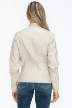 Snobbish Faux Leather Biker Jacket with Side Zip Pockets Woman Outerwear